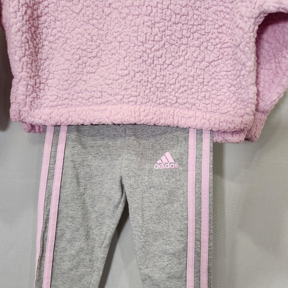 Adidas Pink and Gray Matching Leggings Set - Picture 2 of 7
